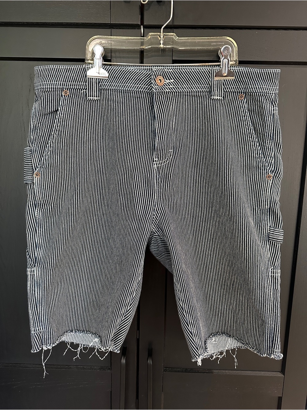 Dickies Black & White Pinstripe Women’s Jean Shorts